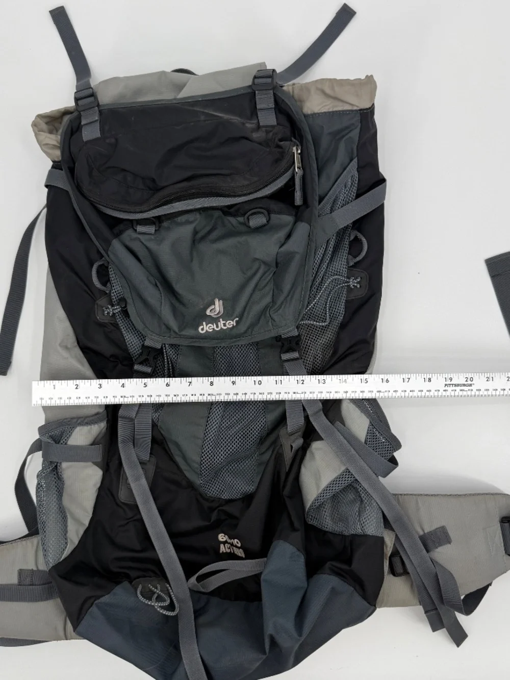 Deuter ACT Zero 60L + 10L Aircontact Backpacking Pack Gray Black Hiking Rucksack